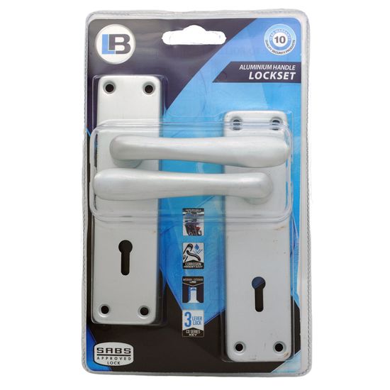 L&b Lockset Decorative 2298 3 Lever Aluminium 6 Inch