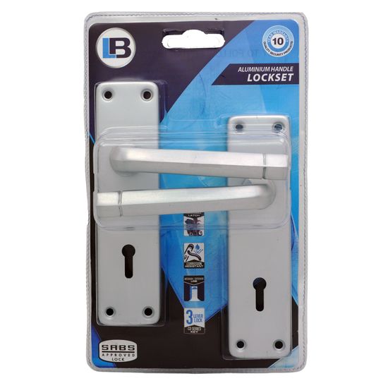 L&b Lockset Decorative 2299 3 Lever Aluminium 6 Inch