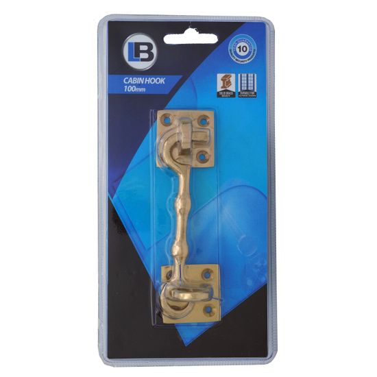 L&b Ironmongery Cabin Hook Solid Brass 100mm