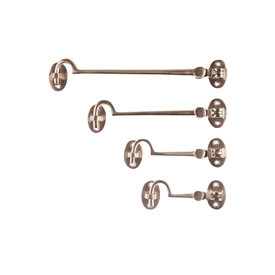 L&b Ironmongery Cabin Hook Solid Brass Satin Nickel 200mm