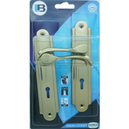 L&b Lockset Decorative Orion 3 Lever Bp Slim Line