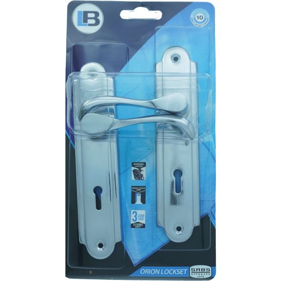 L&b Lockset Decorative Orion 3 Lever Cp Slim Line