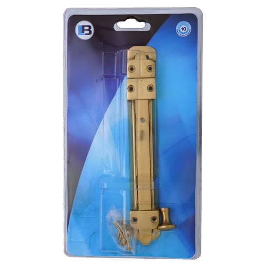 L&b Ironmongery Security Bolt Solid Brass Blister 200mm