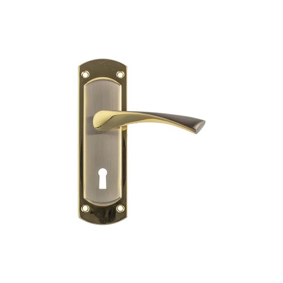 L&b Lockset Decorative Sienna Key Brass Plated / Satin Nickel