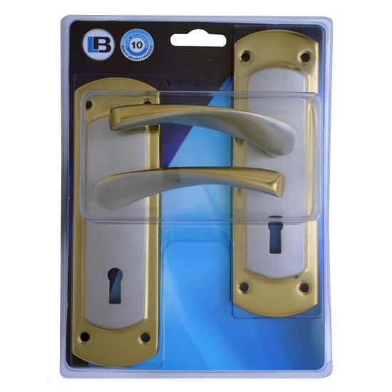 L&b Lockset Decorative Sienna Key Brass Plated / Satin Nickel