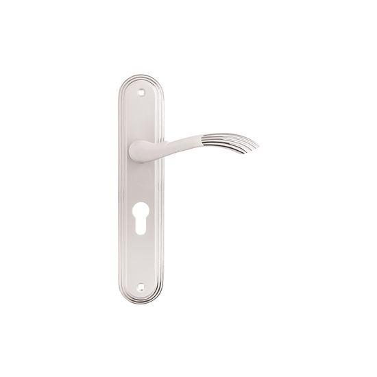 L&b Lockset Decorative Style Cylinder White/chrome Blister Bernini