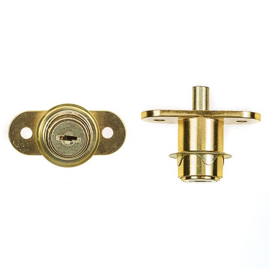 L&b Ironmongery Cabinet Push Lock Brass Plated 19mm
