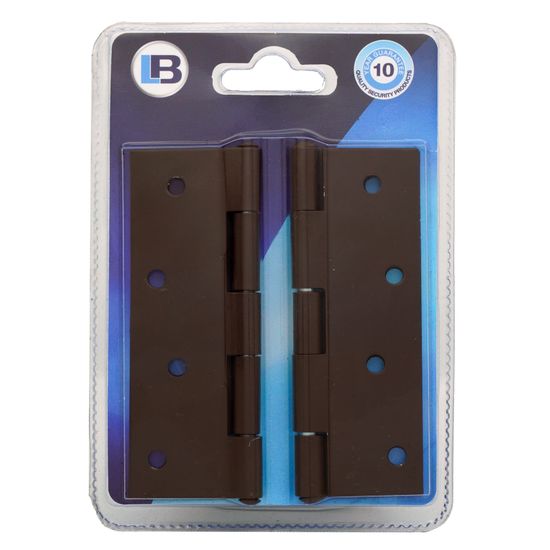 L&b Ironmongery Hinge Butt Brown Blister 64x100mm