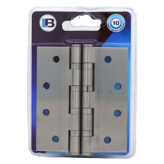 L&b Ironmongery Hinge Ball Bearing Stainless Steel Blister 100x75x2mm