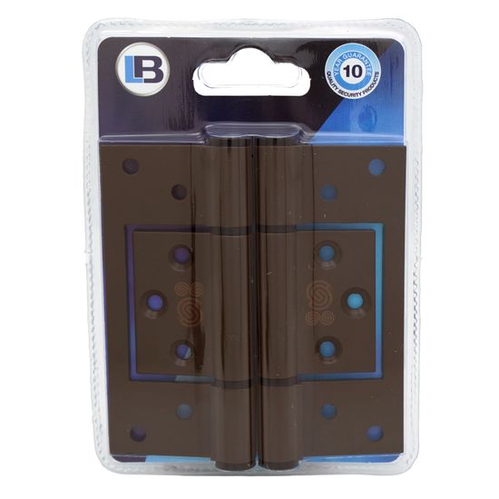 L&b Ironmongery Hinge Sinkless Aluminium Brown Blister 100mm