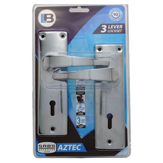 L&b Lockset Mortise Aztec 3 Lever Sabs