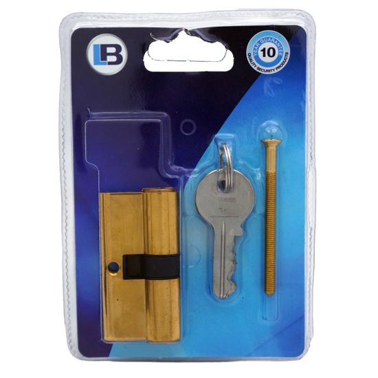 L&b Lock Cylinderinder Euro Profile Solid Brasss Blister 60mm