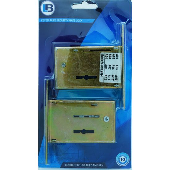 L&b Lock Security Gate Square Keyed Alike Duo