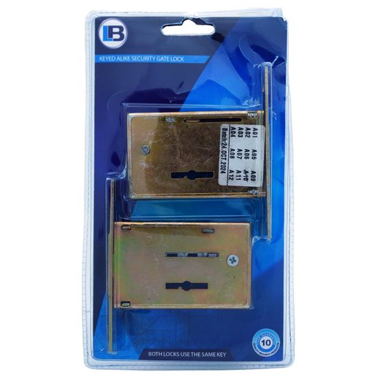 L&b Lock Security Gate Square Keyed Alike Duo