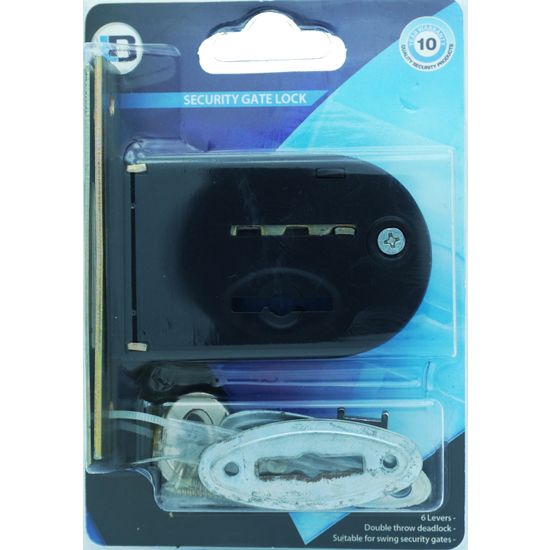 L&b Lock Security Gate Round Black Blister