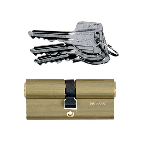 L&b Mcm Euro Profile Cylinderinder Brass Blister 90mm