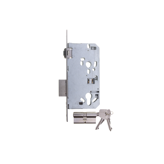 L&b Mcm Roller Bolt And Deadlock Cylinder Nickel Blister 60mm