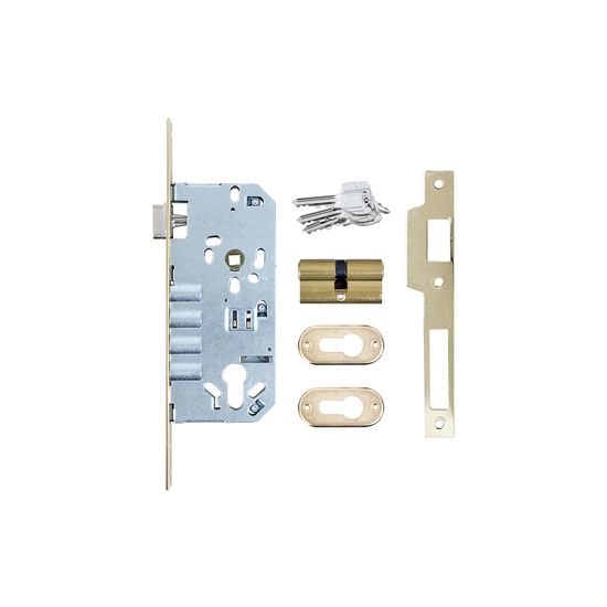 L&b Mcm Latch 4 Pin Deadlock Cylinder Brass Blister 50mm