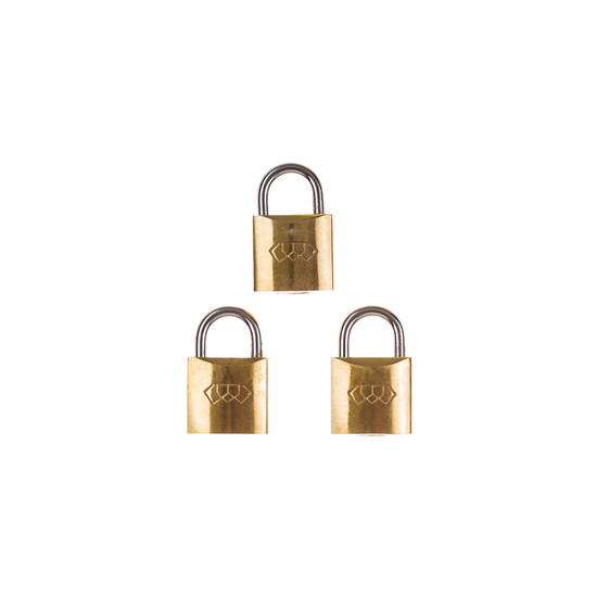 L&b Padlock Double Link Keyed Alike Brass Trio 20mm