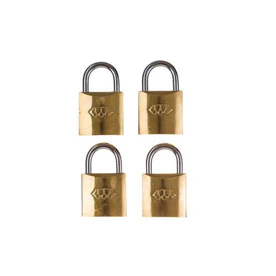 L&b Padlock Double Link Keyed Alike Brass Quad 25mm