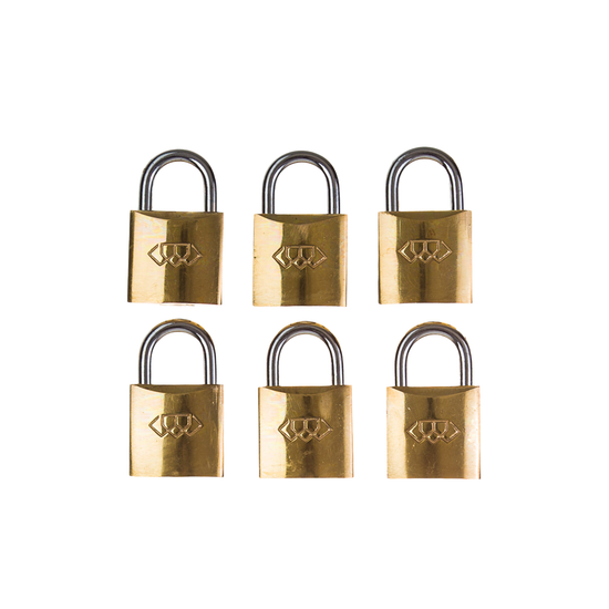 L&b Padlock Double Link Keyed Alike Brass Six 25mm