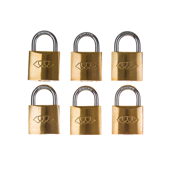 L&b Padlock Double Link Keyed Alike Brass Six 32mm
