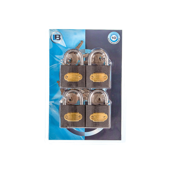 L&b Padlock Double Link Keyed Alike Iron Quad 38mm