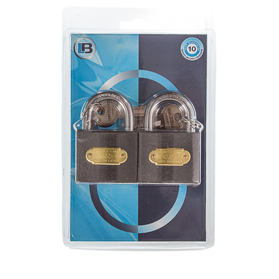 L&b Padlock Double Link Keyed Alike Iron Duo 50mm