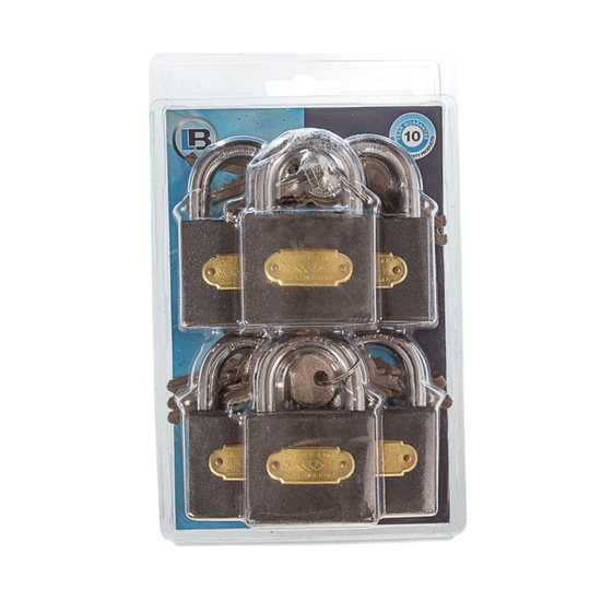 L&b Padlock Double Link Keyed Alike Iron Six 50mm