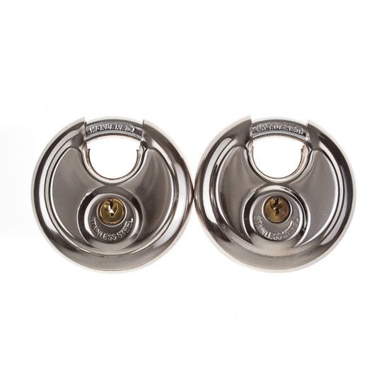 L&b Padlock Discus Keyed Alike Stainless Steel Duo 70mm