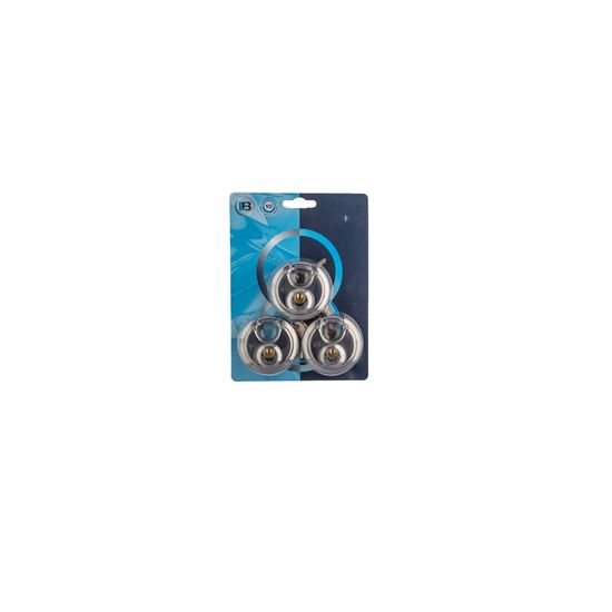 L&b Padlock Discus Keyed Alike Stainless Steel Trio 70mm