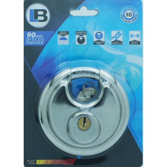 L&b Padlock Discus Stainless Steel 90mm