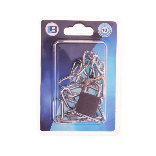 L&b Padlock With Chain 4mmx500mm Iron 25mm