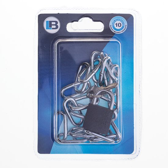 L&b Padlock With Chain 4mmx500mm Iron 32mm