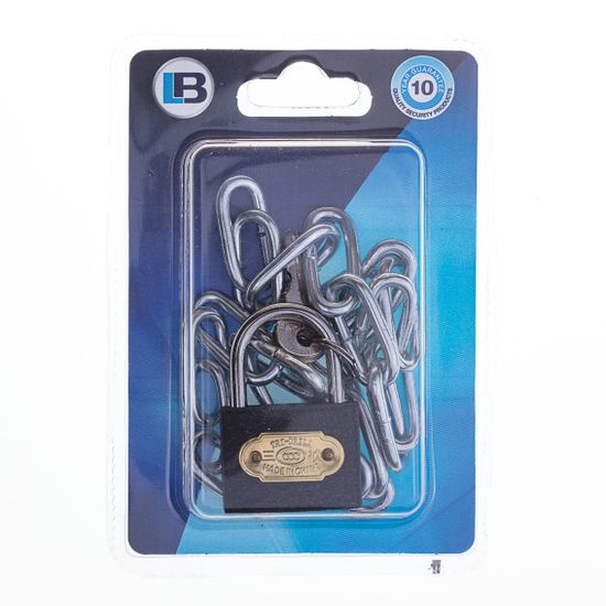 L&b Padlock With Chain 4mmx500mm Iron 38mm