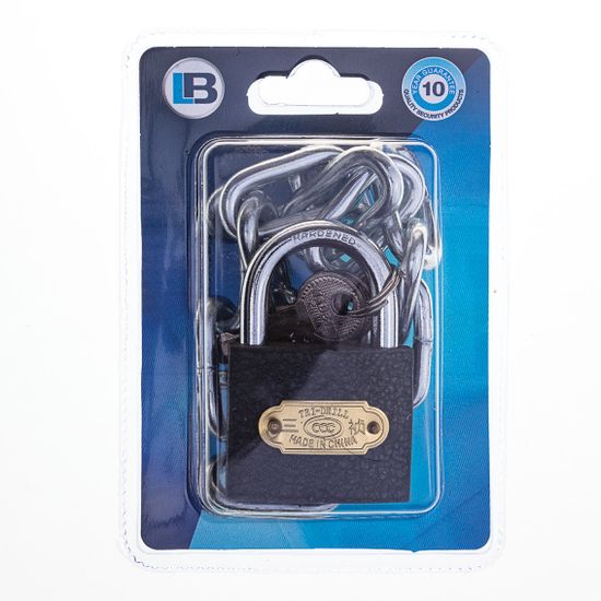 L&b Padlock With Chain 6mmx500mm Iron 50mm