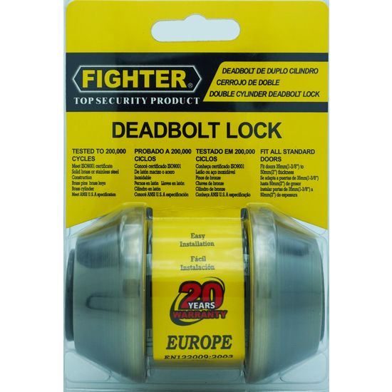 L&b Lock Fighter Deadbolt Double Cylinderinder Antique Brass