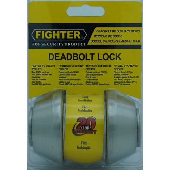 L&b Lock Fighter Deadbolt Double Cylinderinder Stainless Steel
