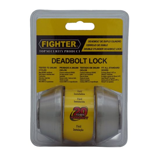 L&b Lock Fighter Deadbolt Double Cylinderinder Stainless Steel