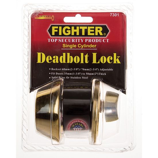 L&b Lock Fighter Deadbolt Single Cylinderinder Brass