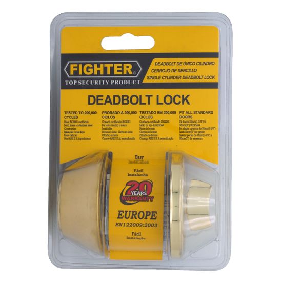 L&b Lock Fighter Deadbolt Single Cylinderinder Brass