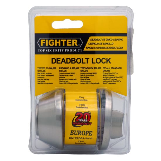 L&b Lock Fighter Deadbolt Single Cylinderinder Stainless Steel