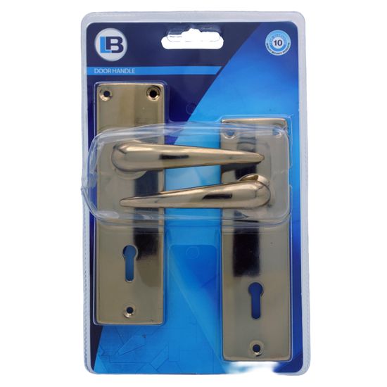 L&b Handle Mortise Keyhole Brass Plated Blister