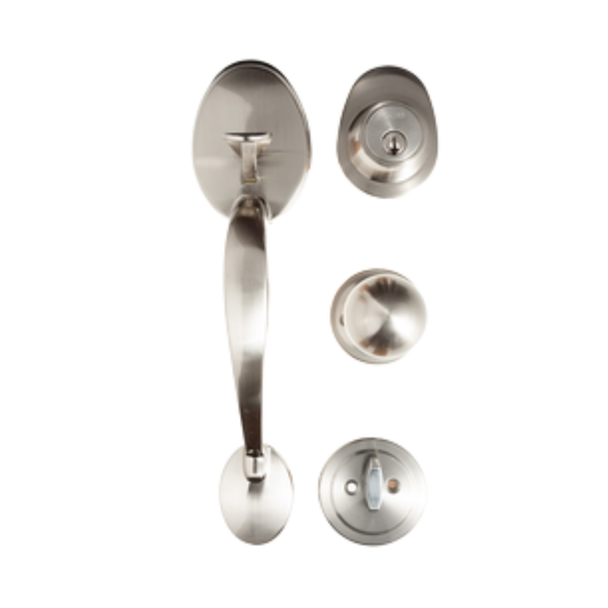 L&b Lockset Fighter Long Handle With Lock Stainless Steel