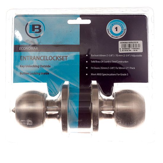 L&b Lock Economax Knoblock Round Stainless Steel