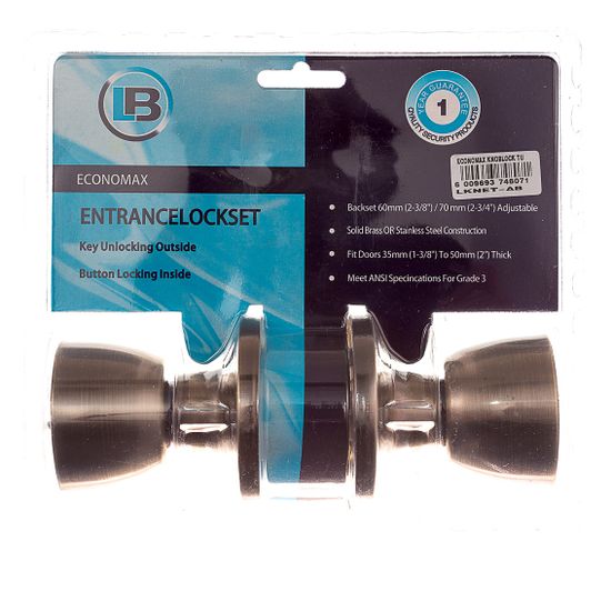 L&b Lock Economax Knoblock Tulip Antique Brass