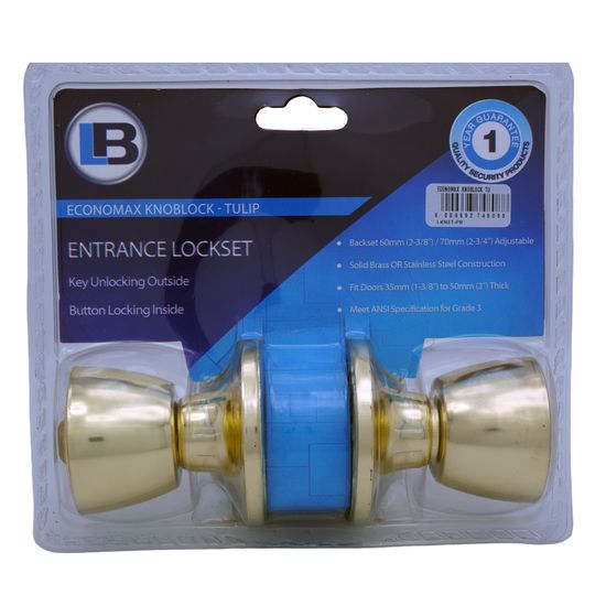 L&b Lock Economax Knoblock Tulip Brass