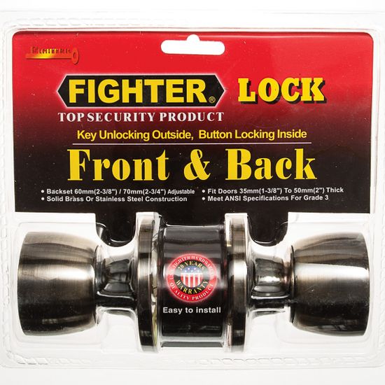 L&b Lock Fighter Knoblock Tulip Antique Brass