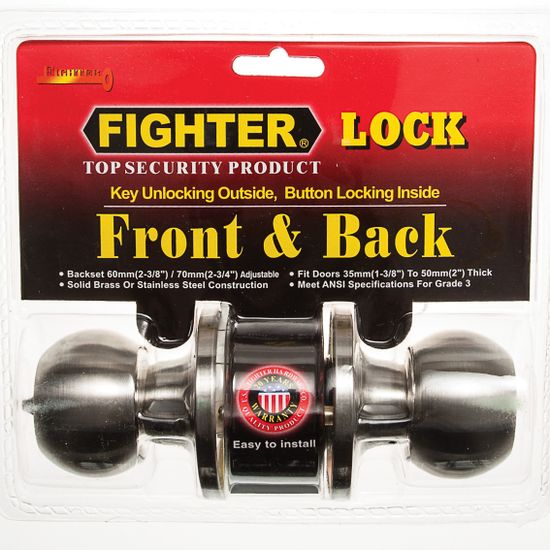 L&b Lock Fighter Knoblock Round Stainless Steel
