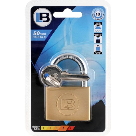 L&b Padlock Standard Brass 50mm